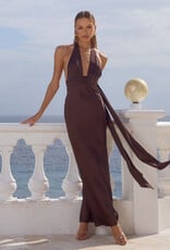 Sylvie Plunge V Neck Maxi Dress
