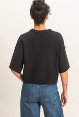 Exposed Seam Short Sleeve Knit Top