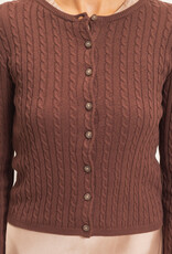 Cable Long Sleeve Buttoned Cardigan