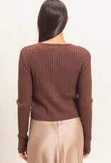 Cable Long Sleeve Buttoned Cardigan