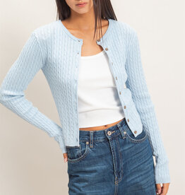 Cable Long Sleeve Buttoned Cardigan