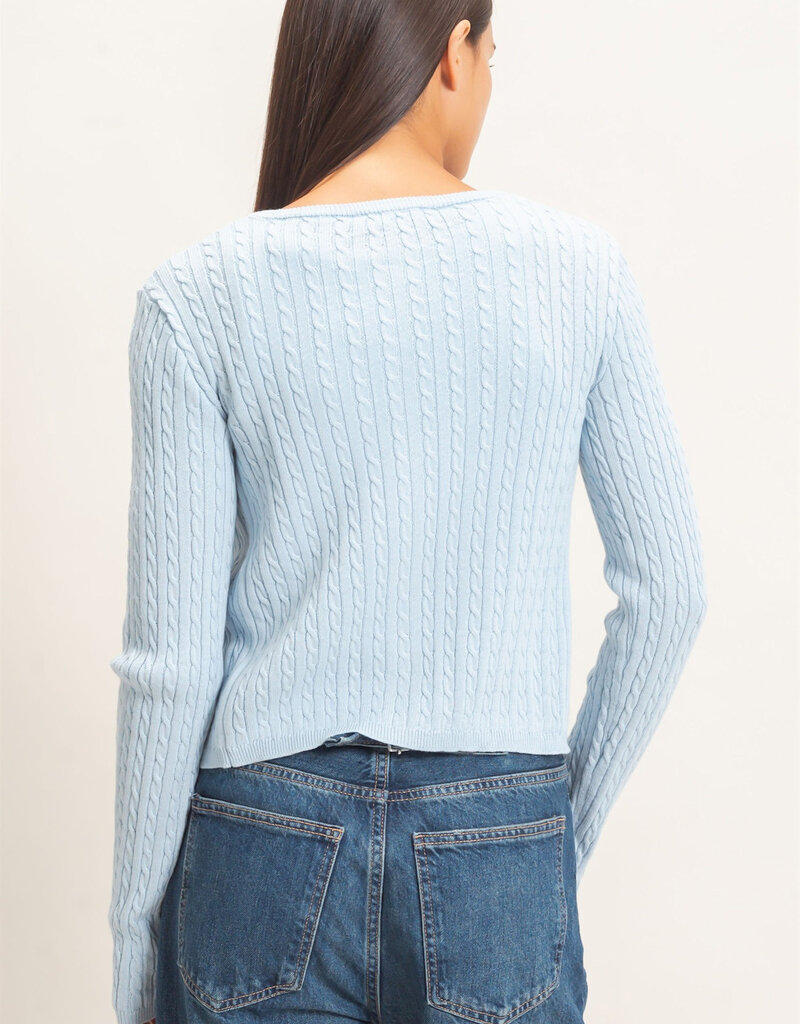 Cable Long Sleeve Buttoned Cardigan