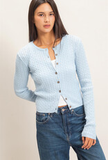 Cable Long Sleeve Buttoned Cardigan