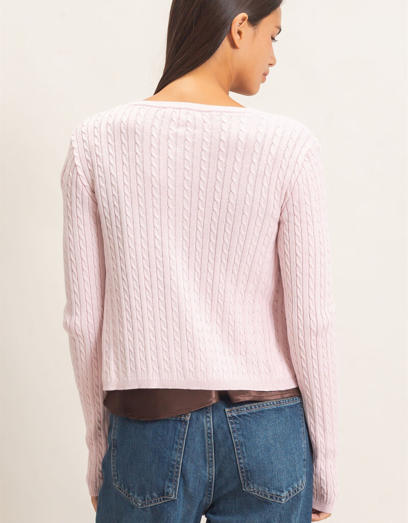 Cable Long Sleeve Buttoned Cardigan