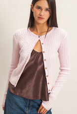 Cable Long Sleeve Buttoned Cardigan