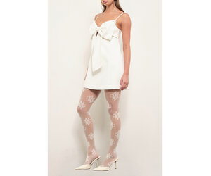 oversized bow mini dress Amy Lynn oversized bow mini dress in black and white