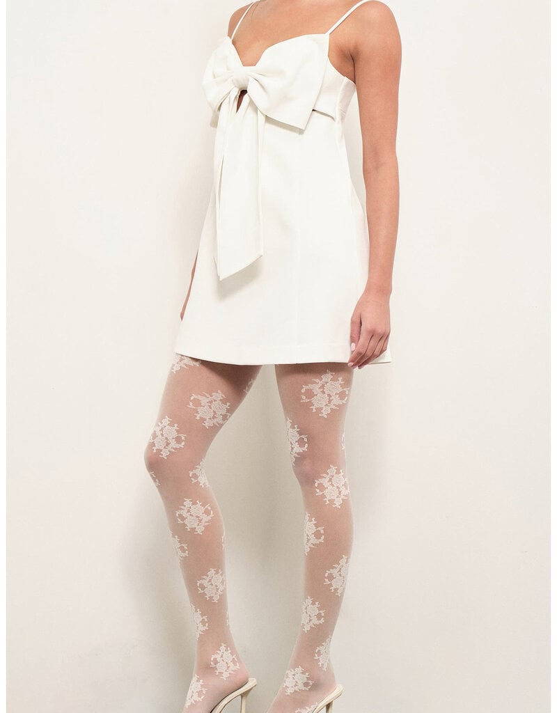 Oversized Bow Structured Mini Dress