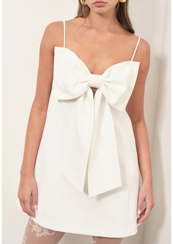 Oversized Bow Structured Mini Dress