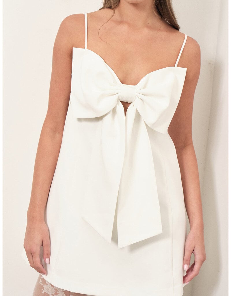 Oversized Bow Structured Mini Dress