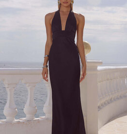 Sylvie Plunge V Neck Maxi Dress