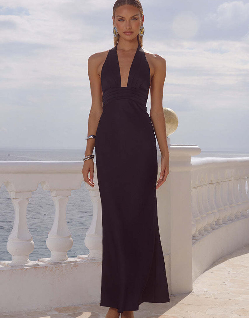 Sylvie Plunge V Neck Maxi Dress