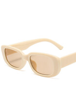 Small Frame Square Sunglasses Beige