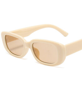 Small Frame Square Sunglasses Beige