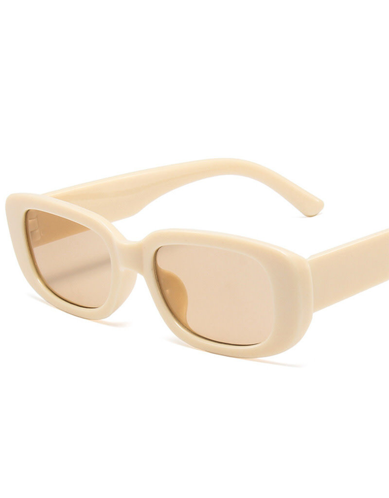 Small Frame Square Sunglasses Beige