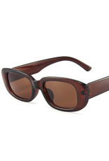 Small Frame Square Sunglasses Brown