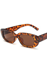 Small Frame Square Sunglasses Leopard Brown