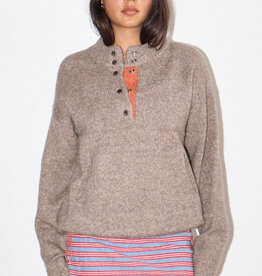 Two Tone Snap Collar Sweater