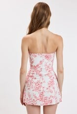Camille Floral Strapless Mini Dress