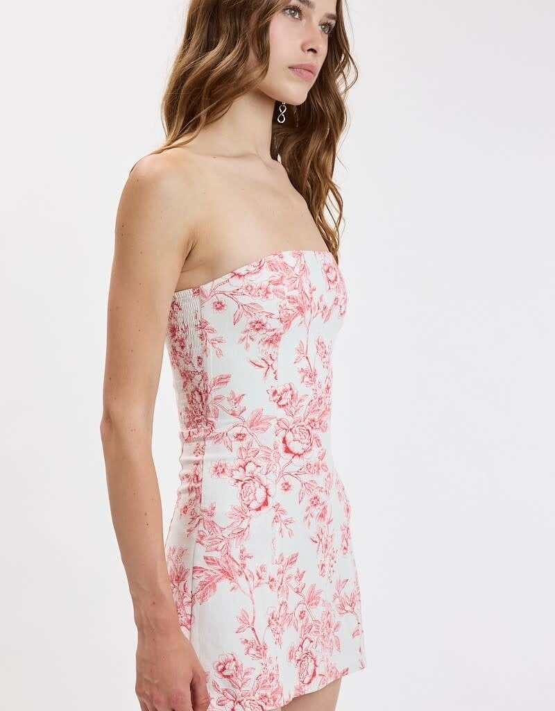 Camille Floral Strapless Mini Dress