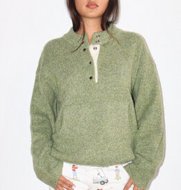 Two Tone Snap Collar Sweater