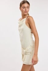 Cara Cowl Halter Mini Dress With Broche Detail