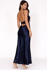 Satin Ruched Bust Twist Back Maxi Dress
