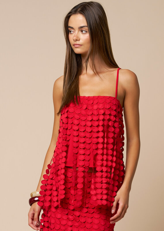 Krista Circle Drop Fringe Cami Top