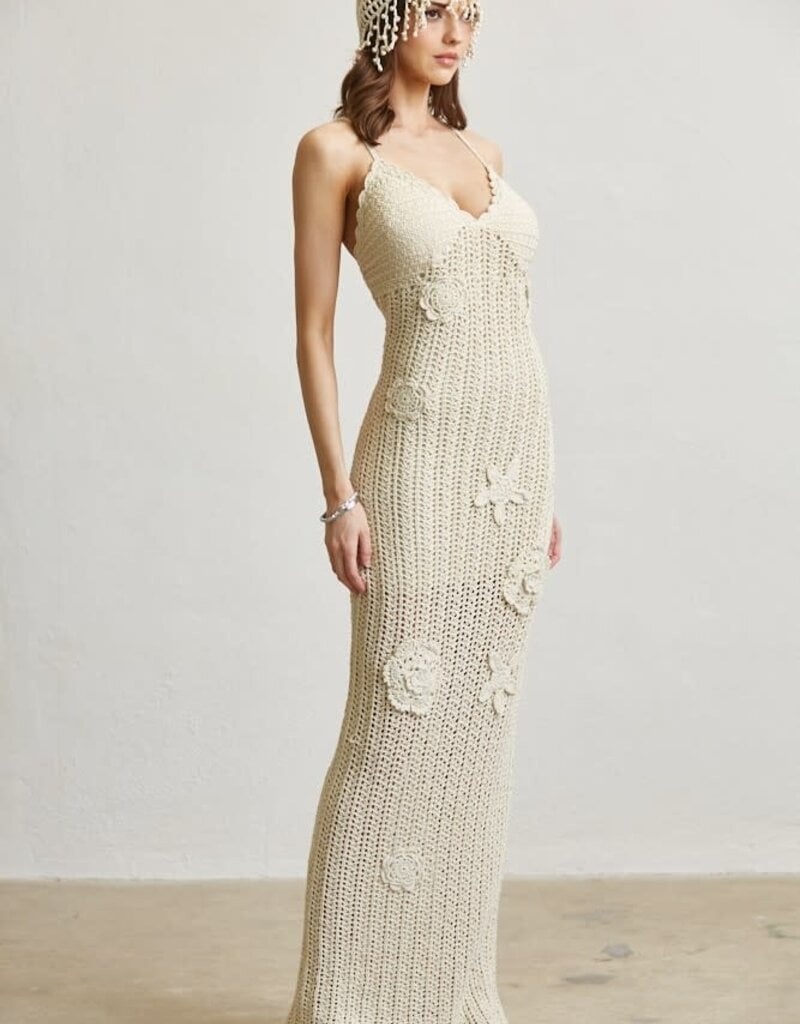Delia Crochet Applique Maxi Dress