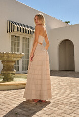Rosaline Strapless Frayed Textured Maxi Dress