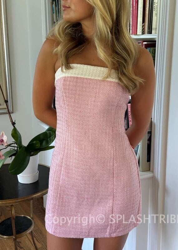 Bailey Tweed Strapless Mini Dress