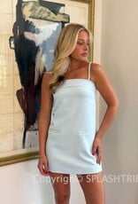 Azra Twill Foldover Strappy Mini Dress