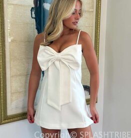 Oversized Bow Structured Mini Dress