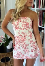 Camille Floral Strapless Mini Dress