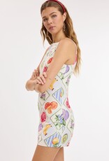 Fruit Set Fitted Sleeveless Shift Mini Dress