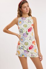 Fruit Set Fitted Sleeveless Shift Mini Dress