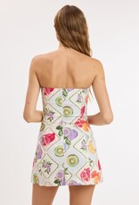 Fruit Set Strapless Mini Dress