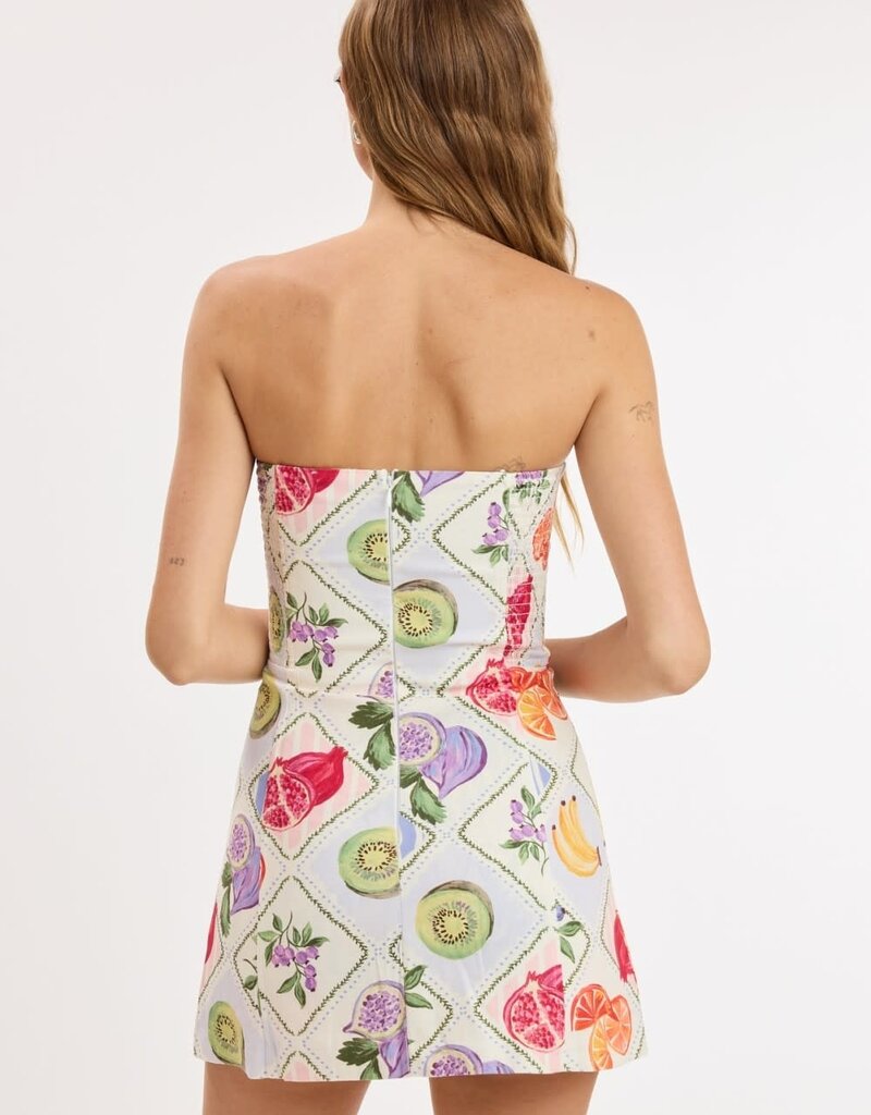Fruit Set Strapless Mini Dress