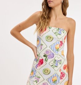 Fruit Set Strapless Mini Dress