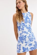 Downy Floral Fitted Sleeveless Shift Mini Dress