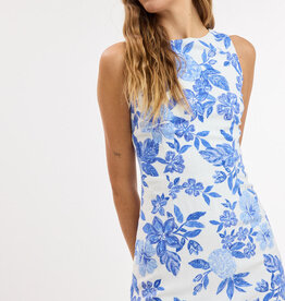 Downy Floral Fitted Sleeveless Shift Mini Dress