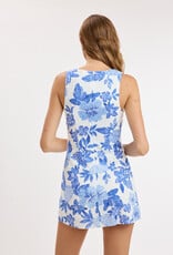 Downy Floral Fitted Sleeveless Shift Mini Dress