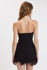 Ava Lace Strapless Belted Skort Mini Dress