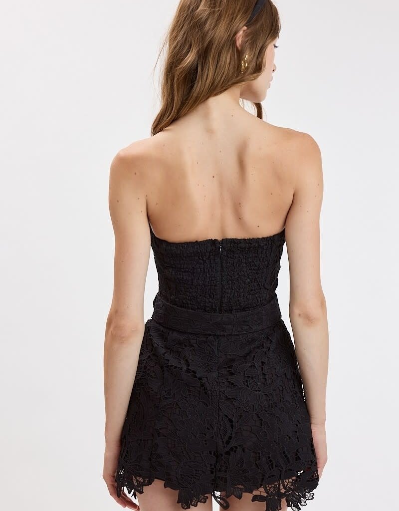 Ava Lace Strapless Belted Skort Mini Dress
