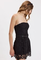 Ava Lace Strapless Belted Skort Mini Dress