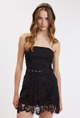 Ava Lace Strapless Belted Skort Mini Dress