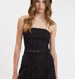 Ava Lace Strapless Belted Skort Mini Dress