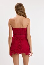 Ava Lace Strapless Belted Skort Mini Dress