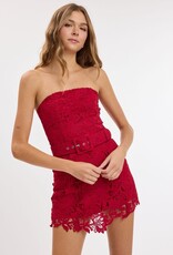Ava Lace Strapless Belted Skort Mini Dress