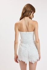 Ava Lace Strapless Belted Skort Mini Dress