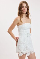 Ava Lace Strapless Belted Skort Mini Dress